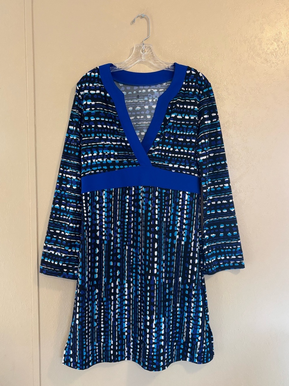 Coolibar Long Sleeve V-Neck Sun Dress sz M